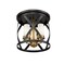 Z-Lite Malcalester 3 Light Flush Mount, Matte Black, Olde Brass & White 481F13-MB-OBR - alternate 7